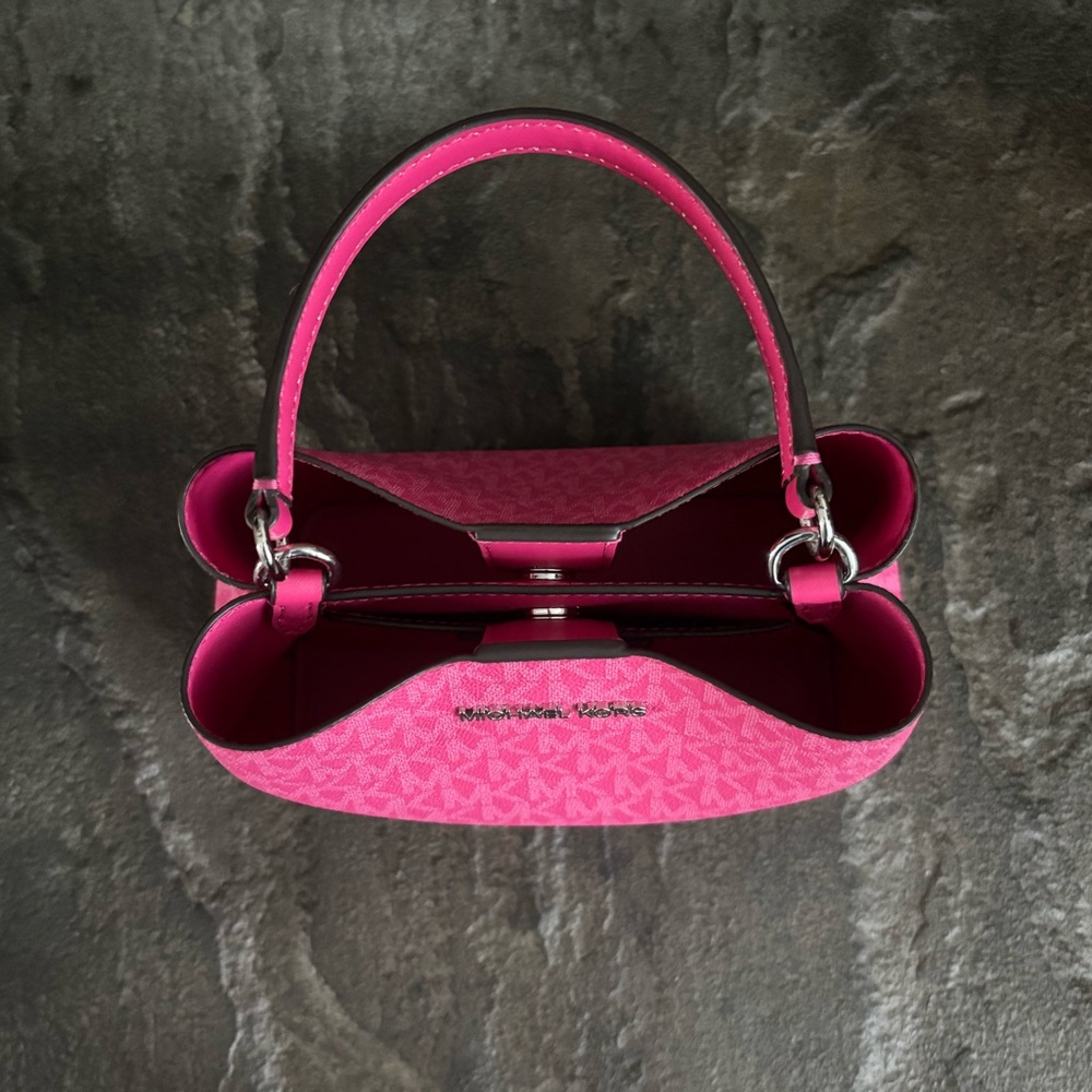 Michael Kors Pratt Small Logo Bucket Crossbody Shoulder Bag - Picture 11 of 16